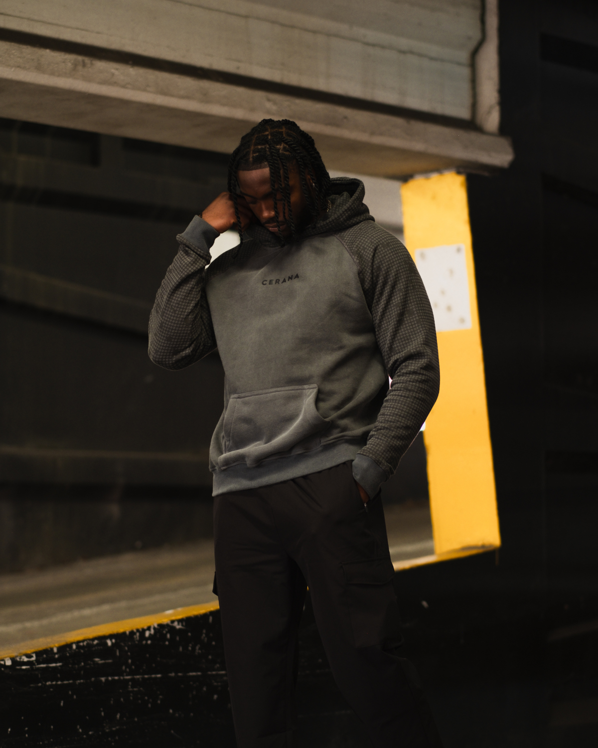 Hex Camo Hoodie Grey
