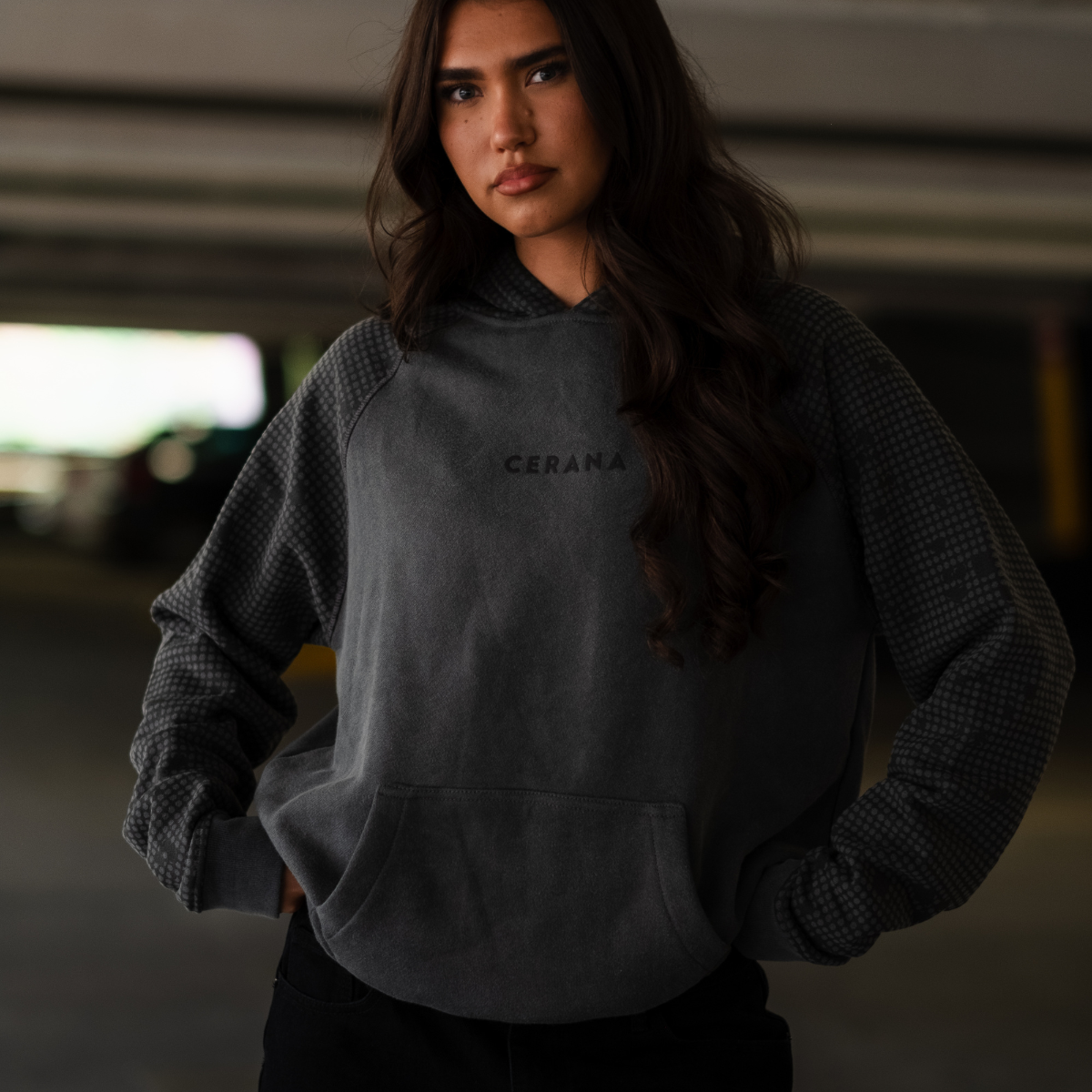 Hex Camo Hoodie Grey