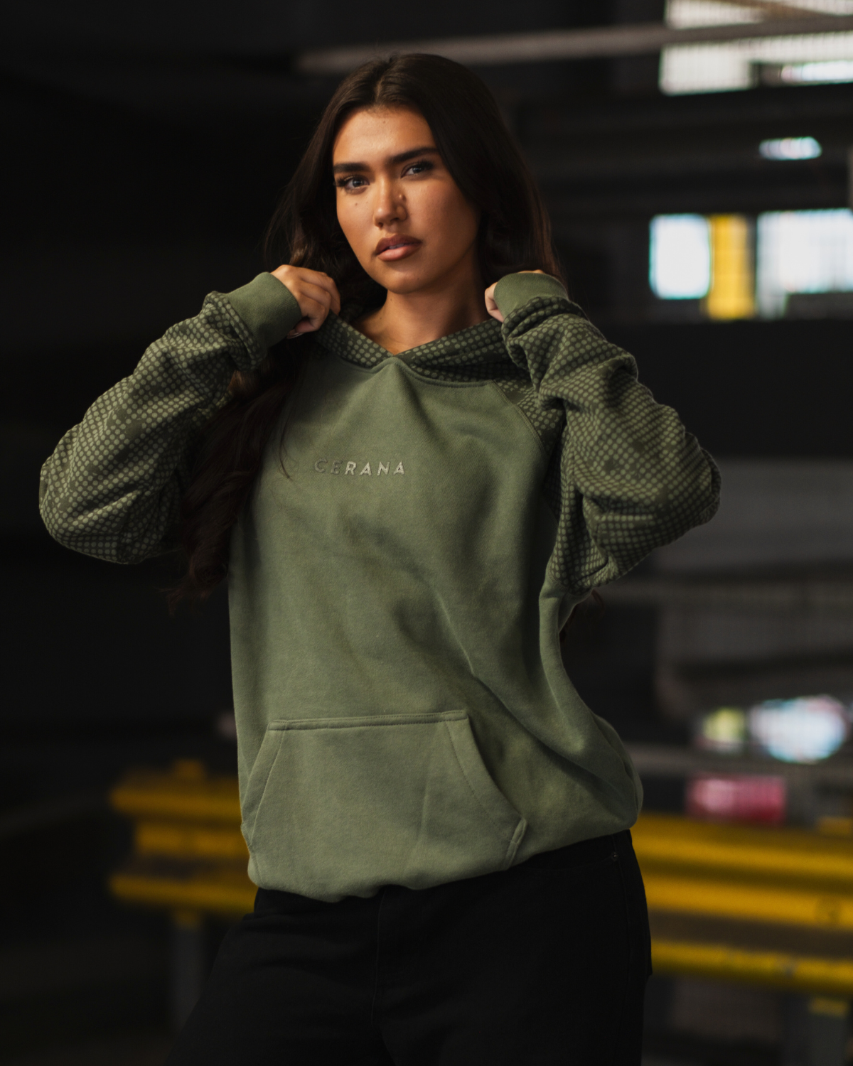 Hex Camo Hoodie Green