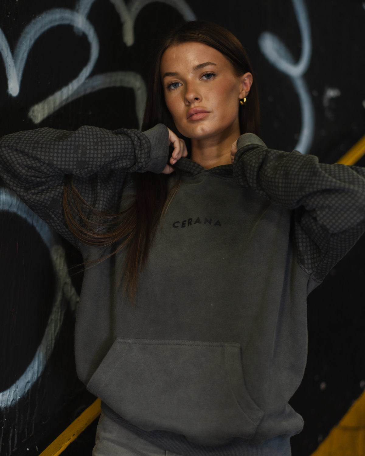 Hex Camo Hoodie Grey