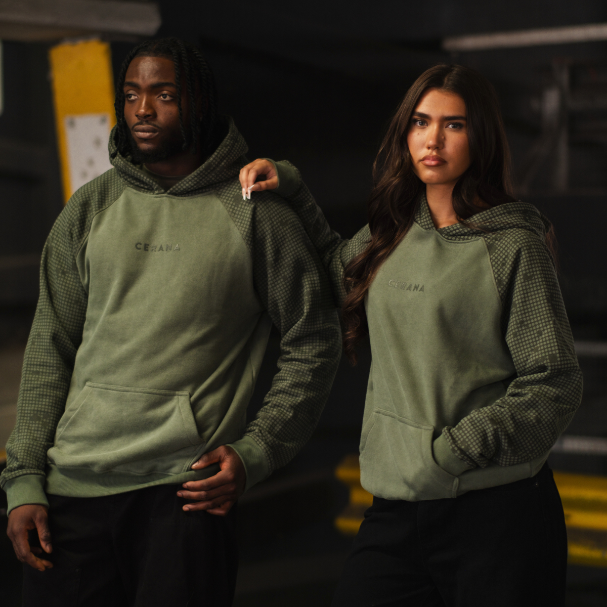 Hex Camo Hoodie Green