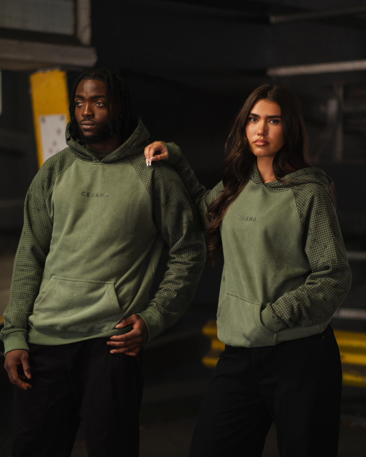 Hex Camo Hoodie Green