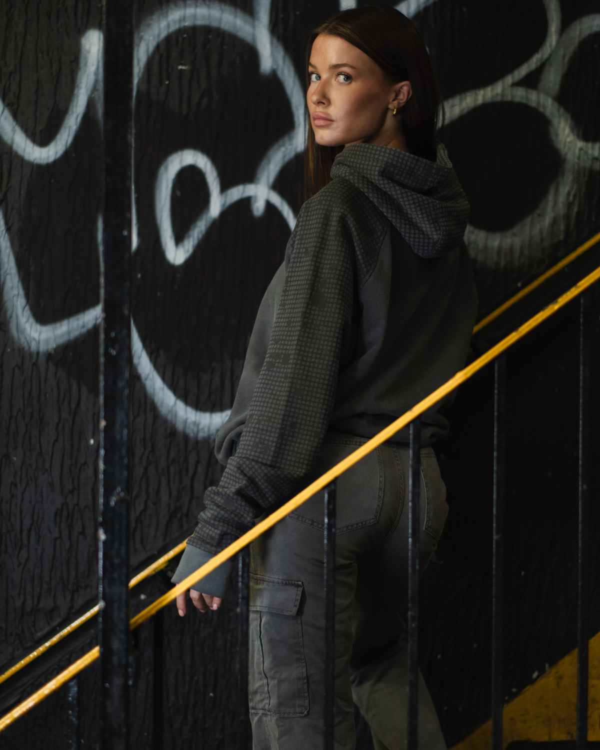 Hex Camo Hoodie Grey