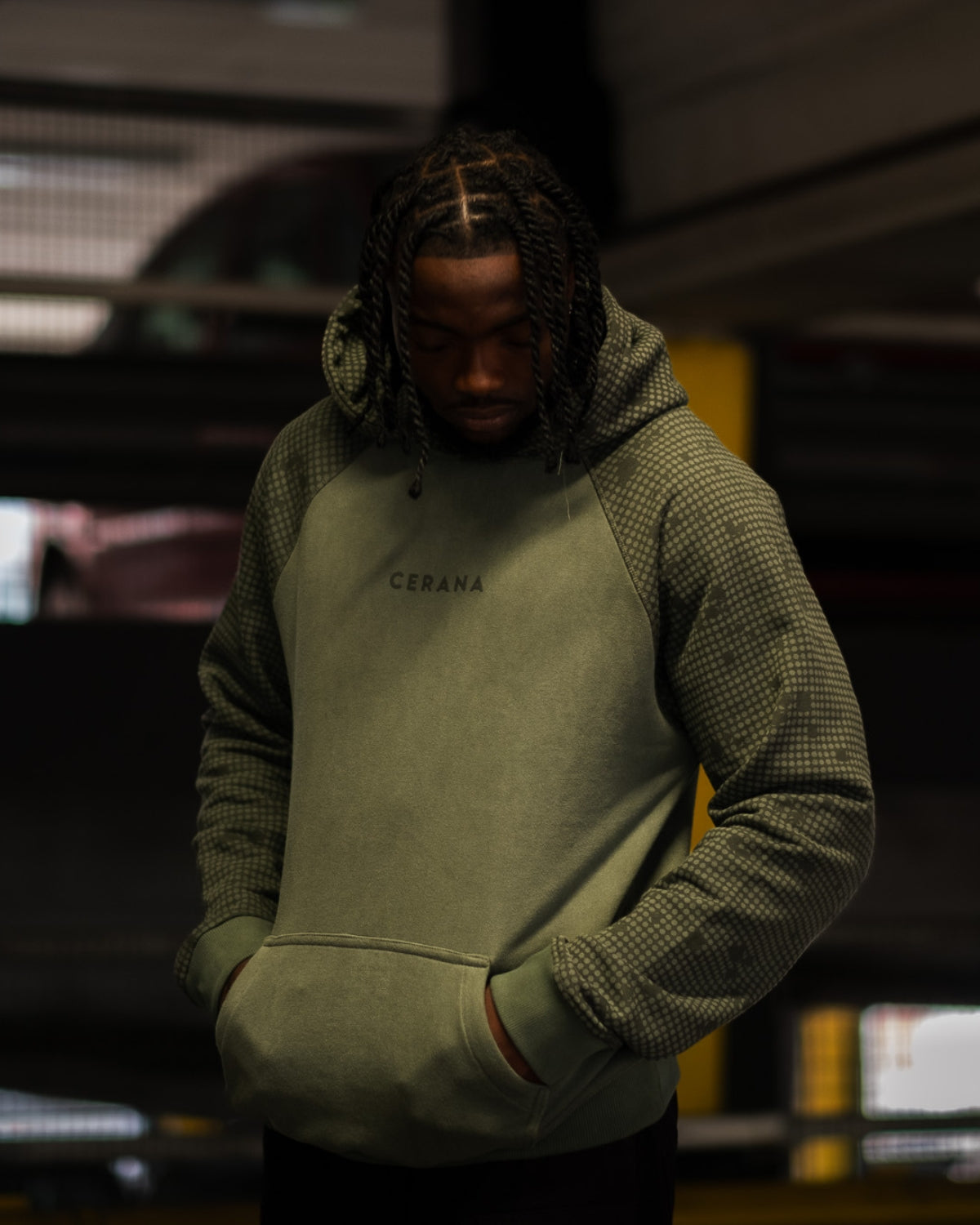 Hex Camo Hoodie Green